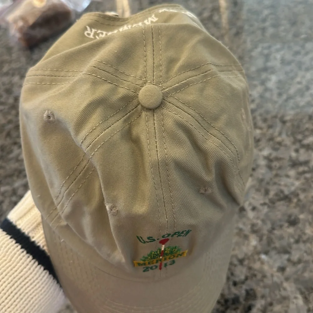 2013 US Open Merion USGA Golf Adjustable Cap/Hat Khaki Beige USGA Member.